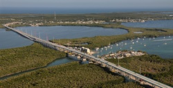 A panorama view of the new Jewfish Creek Bridge on the Florida Keys Overseas Highway in Key Largo, Fla. 